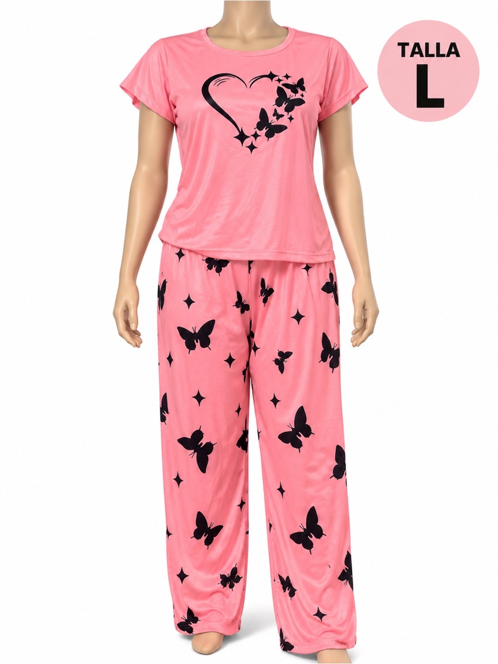 Pink Butterfly Heart Pajama Set - Unbranded
